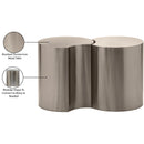  Meridian Dimple Silver Iron 2 pc Modular Nesting End / Side Table IMAGE 5