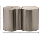  Meridian Dimple Silver Iron 2 pc Modular Nesting End / Side Table IMAGE 6
