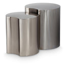  Meridian Dimple Silver Iron 2 pc Modular Nesting End / Side Table IMAGE 1