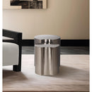  Meridian Dimple Silver Iron 2 pc Modular Nesting End / Side Table IMAGE 2