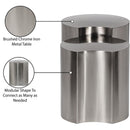  Meridian Dimple Silver Iron 2 pc Modular Nesting End / Side Table IMAGE 5