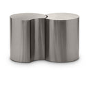  Meridian Dimple Silver Iron 2 pc Modular Nesting End / Side Table IMAGE 1