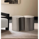  Meridian Dimple Silver Iron 2 pc Modular Nesting End / Side Table IMAGE 2