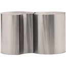  Meridian Dimple Silver Iron 2 pc Modular Nesting End / Side Table IMAGE 3