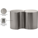  Meridian Dimple Silver Iron 2 pc Modular Nesting End / Side Table IMAGE 5