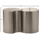  Meridian Dimple Silver Iron 2 pc Modular Nesting End / Side Table IMAGE 6