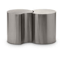  Meridian Dimple Silver Iron 2 pc Modular Nesting End / Side Table IMAGE 1