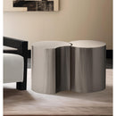  Meridian Dimple Silver Iron 2 pc Modular Nesting End / Side Table IMAGE 2
