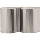  Meridian Dimple Silver Iron 2 pc Modular Nesting End / Side Table IMAGE 3