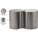  Meridian Dimple Silver Iron 2 pc Modular Nesting End / Side Table IMAGE 5
