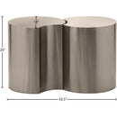  Meridian Dimple Silver Iron 2 pc Modular Nesting End / Side Table IMAGE 6