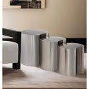  Meridian Dimple Silver Iron 3 pc Modular Nesting End / Side Table IMAGE 2
