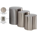  Meridian Dimple Silver Iron 3 pc Modular Nesting End / Side Table IMAGE 4