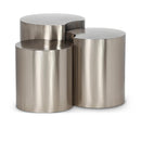  Meridian Dimple Silver Iron 3 pc Modular Nesting End / Side Table IMAGE 1