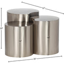  Meridian Dimple Silver Iron 3 pc Modular Nesting End / Side Table IMAGE 4