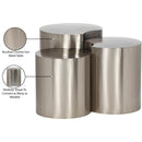  Meridian Dimple Silver Iron 3 pc Modular Nesting End / Side Table IMAGE 5