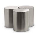  Meridian Dimple Silver Iron 3 pc Modular Nesting Coffee Table IMAGE 1