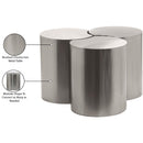  Meridian Dimple Silver Iron 3 pc Modular Nesting Coffee Table IMAGE 5