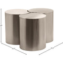  Meridian Dimple Silver Iron 3 pc Modular Nesting Coffee Table IMAGE 6