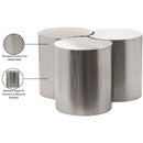  Meridian Dimple Silver Iron 3 pc Modular Nesting Coffee Table IMAGE 5