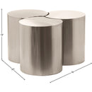  Meridian Dimple Silver Iron 3 pc Modular Nesting Coffee Table IMAGE 6
