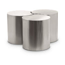  Meridian Dimple Silver Iron 3 pc Modular Nesting Coffee Table IMAGE 1