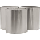  Meridian Dimple Silver Iron 3 pc Modular Nesting Coffee Table IMAGE 3