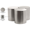  Meridian Dimple Silver Iron 3 pc Modular Nesting Coffee Table IMAGE 5