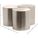  Meridian Dimple Silver Iron 3 pc Modular Nesting Coffee Table IMAGE 6