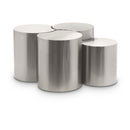  Meridian Dimple Silver Iron 4 pc Modular Nesting Coffee Table IMAGE 1