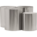  Meridian Dimple Silver Iron 4 pc Modular Nesting Coffee Table IMAGE 3