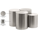  Meridian Dimple Silver Iron 4 pc Modular Nesting Coffee Table IMAGE 5
