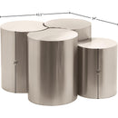  Meridian Dimple Silver Iron 4 pc Modular Nesting Coffee Table IMAGE 6