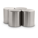  Meridian Dimple Silver Iron 4 pc Modular Nesting Coffee Table IMAGE 1