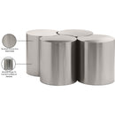  Meridian Dimple Silver Iron 4 pc Modular Nesting Coffee Table IMAGE 5