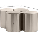  Meridian Dimple Silver Iron 4 pc Modular Nesting Coffee Table IMAGE 6