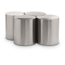 Meridian Dimple Silver Iron 4 pc Modular Nesting Coffee Table IMAGE 1
