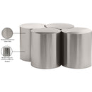  Meridian Dimple Silver Iron 4 pc Modular Nesting Coffee Table IMAGE 5
