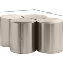  Meridian Dimple Silver Iron 4 pc Modular Nesting Coffee Table IMAGE 6