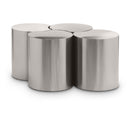  Meridian Dimple Silver Iron 4 pc Modular Nesting Coffee Table IMAGE 1