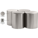  Meridian Dimple Silver Iron 4 pc Modular Nesting Coffee Table IMAGE 5