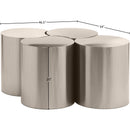  Meridian Dimple Silver Iron 4 pc Modular Nesting Coffee Table IMAGE 6