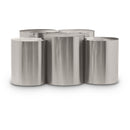  Meridian Dimple Silver Iron 5 pc Modular Nesting Coffee Table IMAGE 1