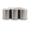  Meridian Dimple Silver Iron 5 pc Modular Nesting Coffee Table IMAGE 1