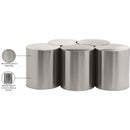  Meridian Dimple Silver Iron 5 pc Modular Nesting Coffee Table IMAGE 5