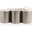  Meridian Dimple Silver Iron 5 pc Modular Nesting Coffee Table IMAGE 6