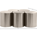  Meridian Dimple Silver Iron 5 pc Modular Nesting Coffee Table IMAGE 6