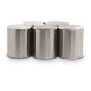  Meridian Dimple Silver Iron 5 pc Modular Nesting Coffee Table IMAGE 1