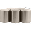  Meridian Dimple Silver Iron 5 pc Modular Nesting Coffee Table IMAGE 6