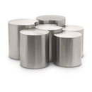  Meridian Dimple Silver Iron 6 pc Modular Nesting Coffee Table IMAGE 1